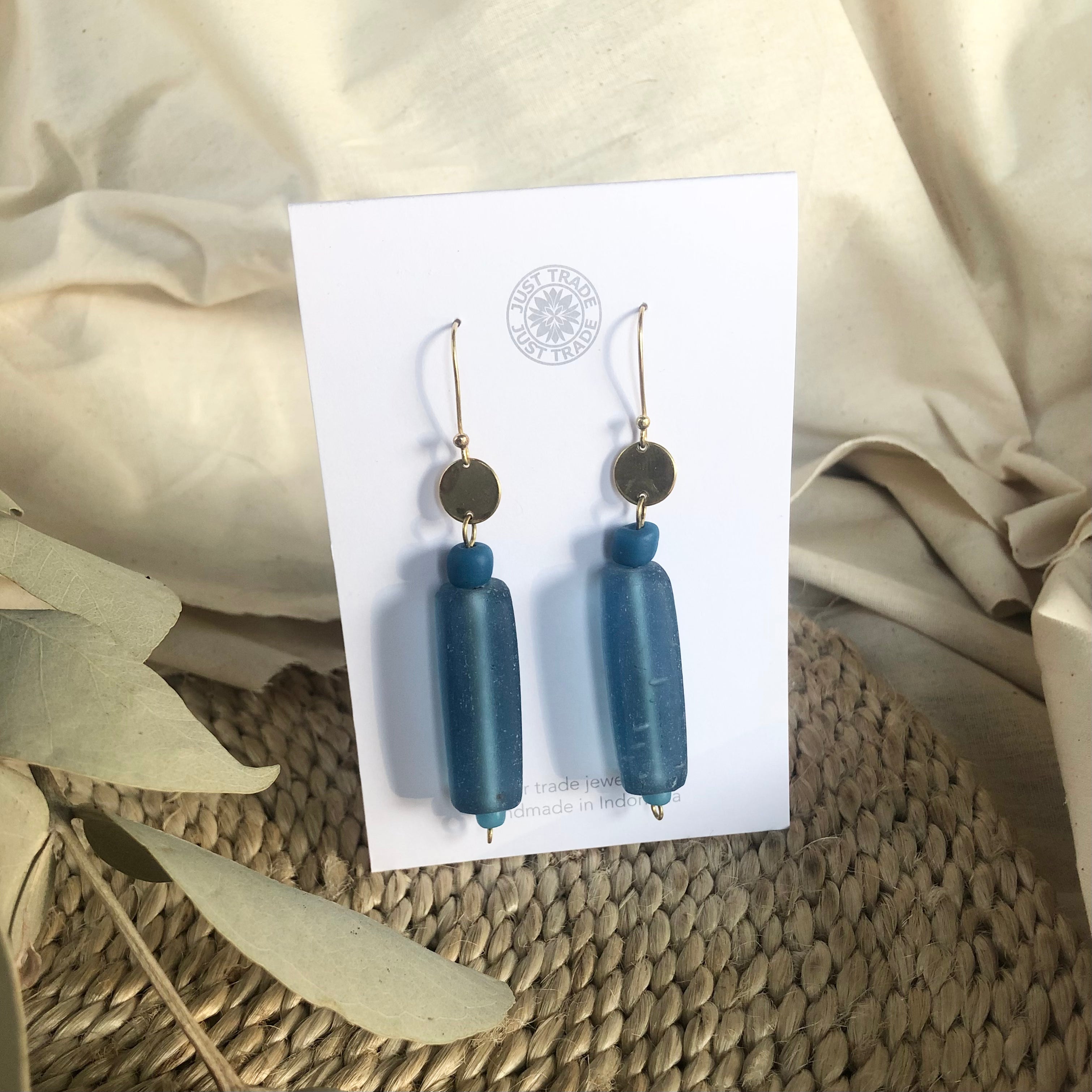 Air Rectangle Earrings - Blue