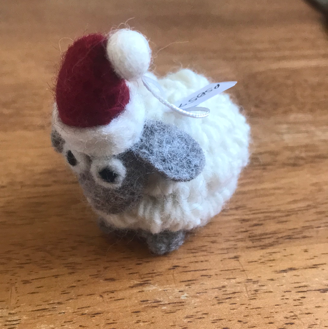 Woolly Sheep Christmas Decoration - Cream and Natural - The Fair Trader