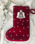 Christmas Stocking - Red with Angel Detail