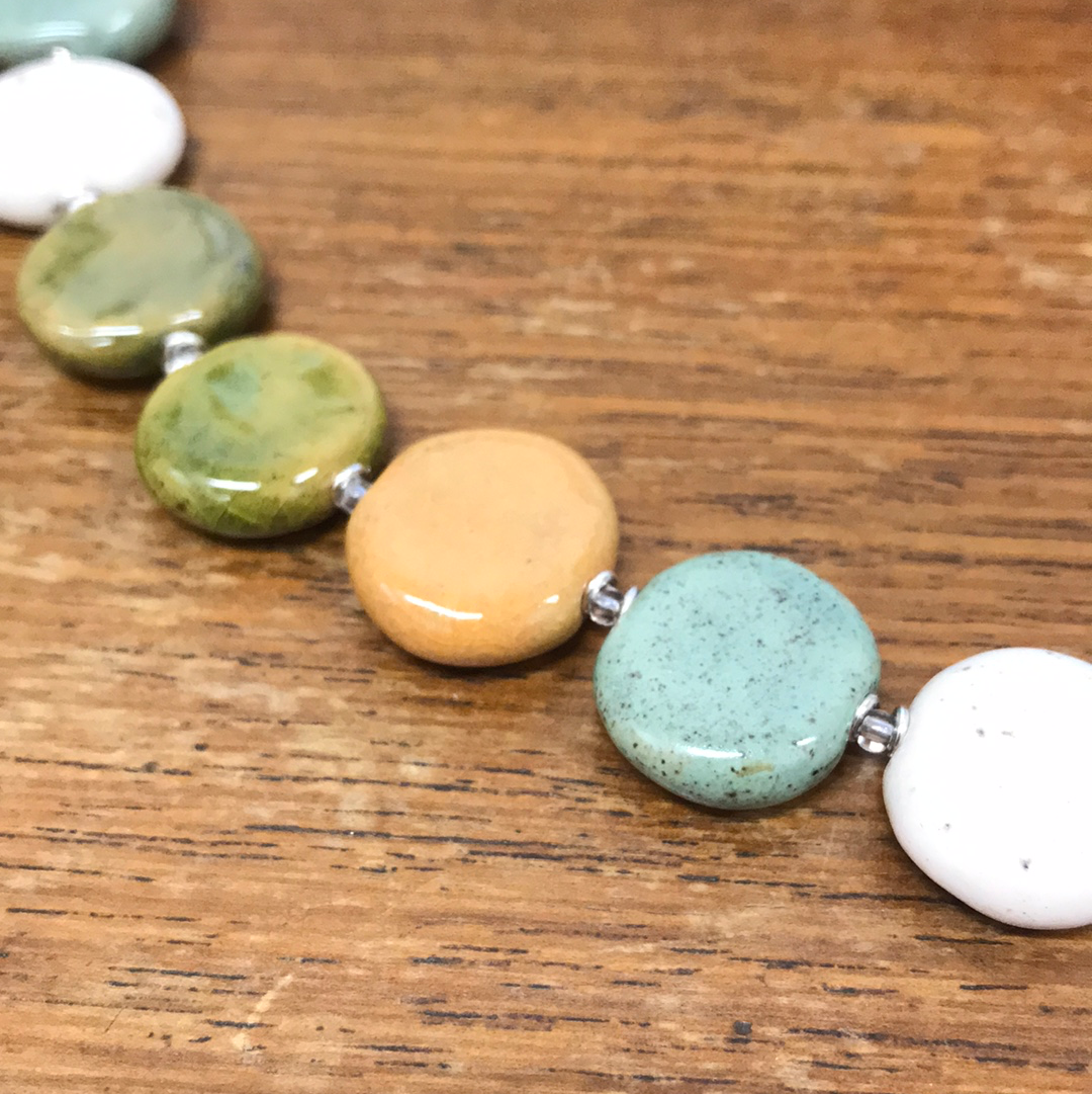 Kazuri Tombola Necklace - Stones 30" - The Fair Trader