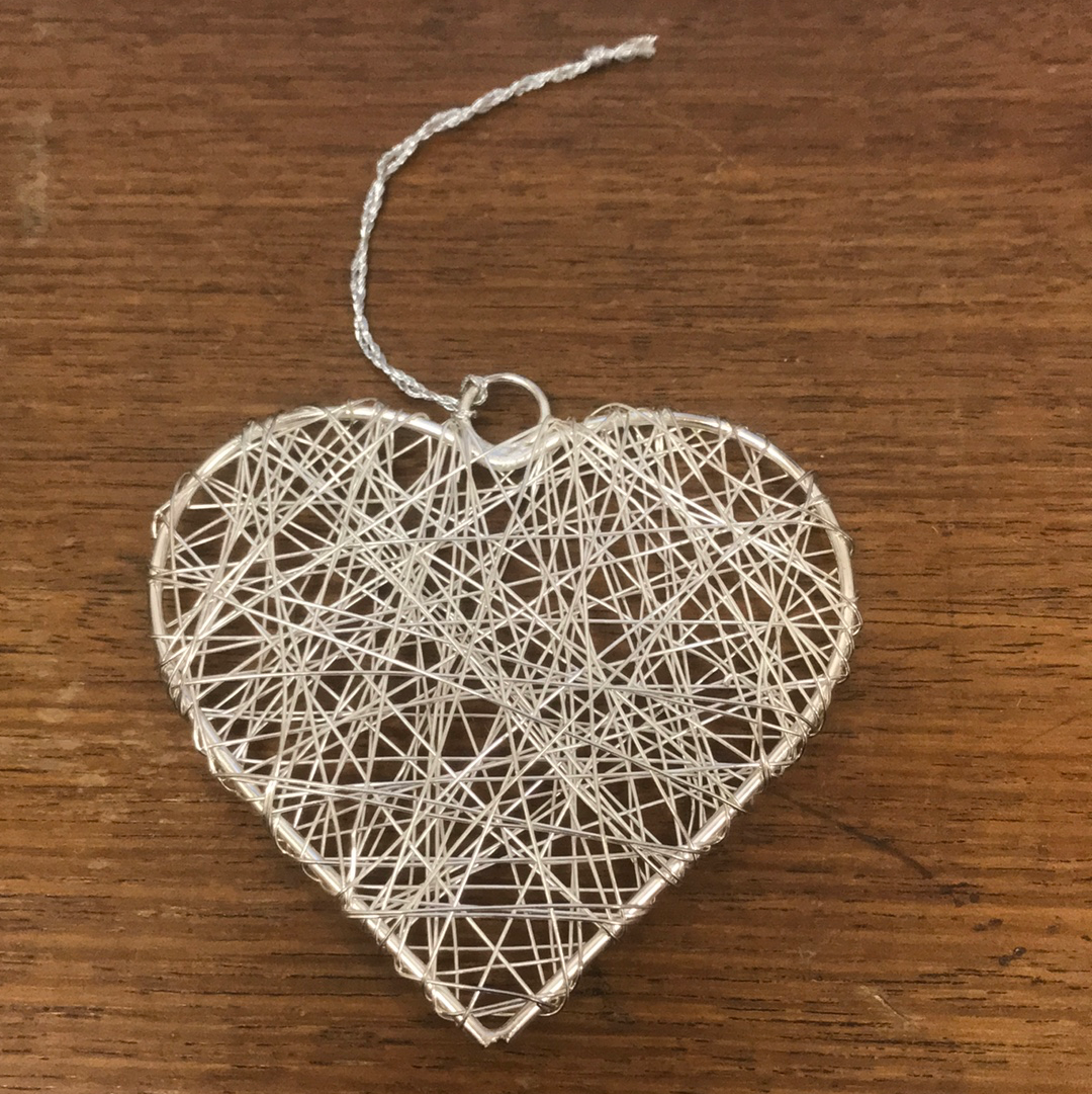 Silver Heart Wire Decoration - The Fair Trader
