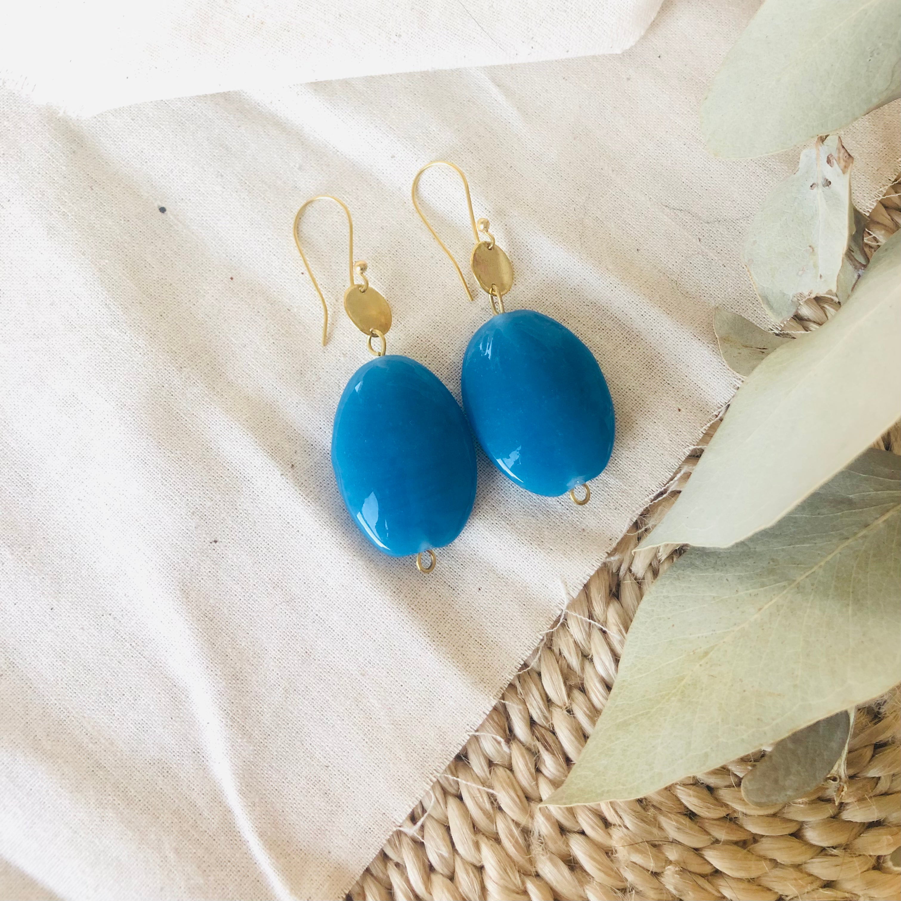 Ocean Lozenge Earrings - Blue