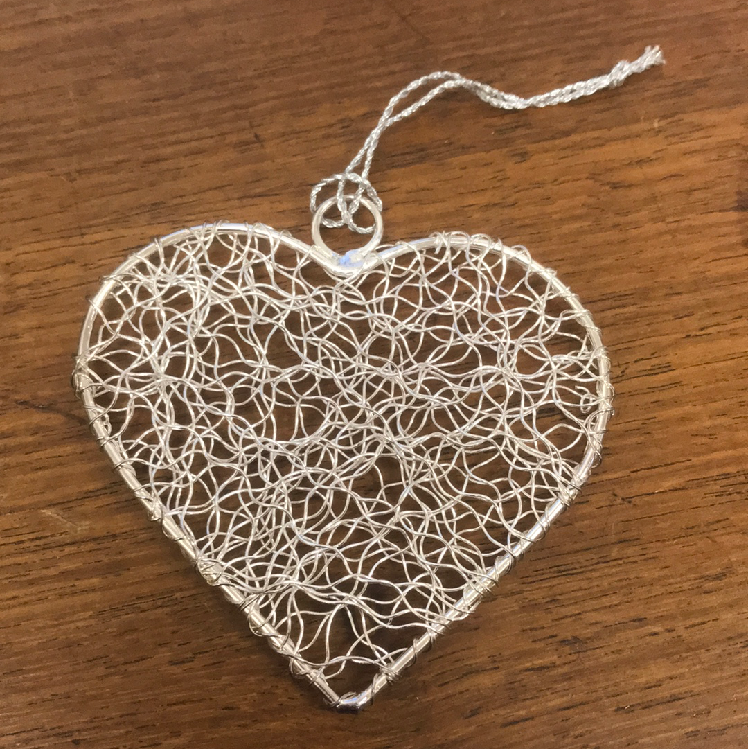 Silver Heart Wire Decoration - The Fair Trader