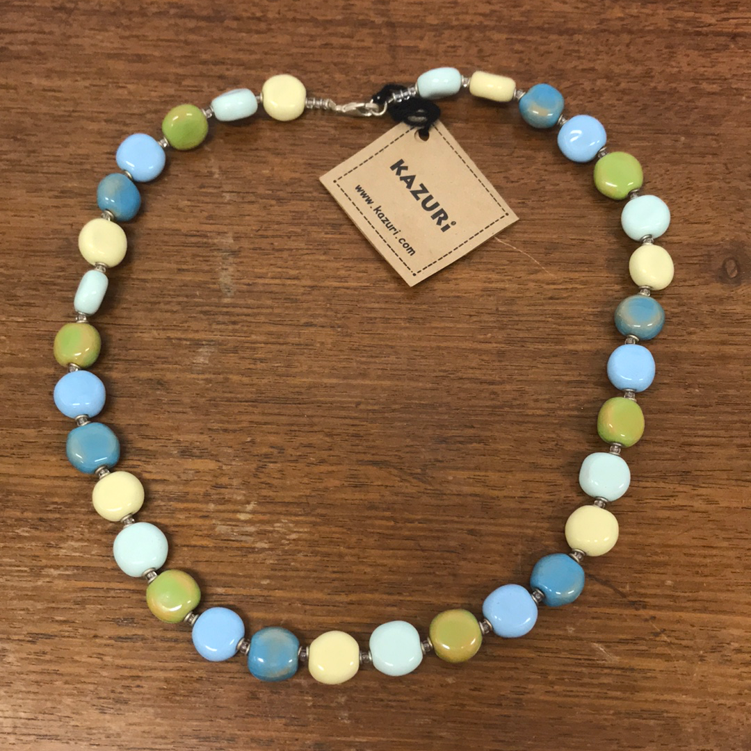 Kazuri Tombola Necklace - Mint 22" - The Fair Trader