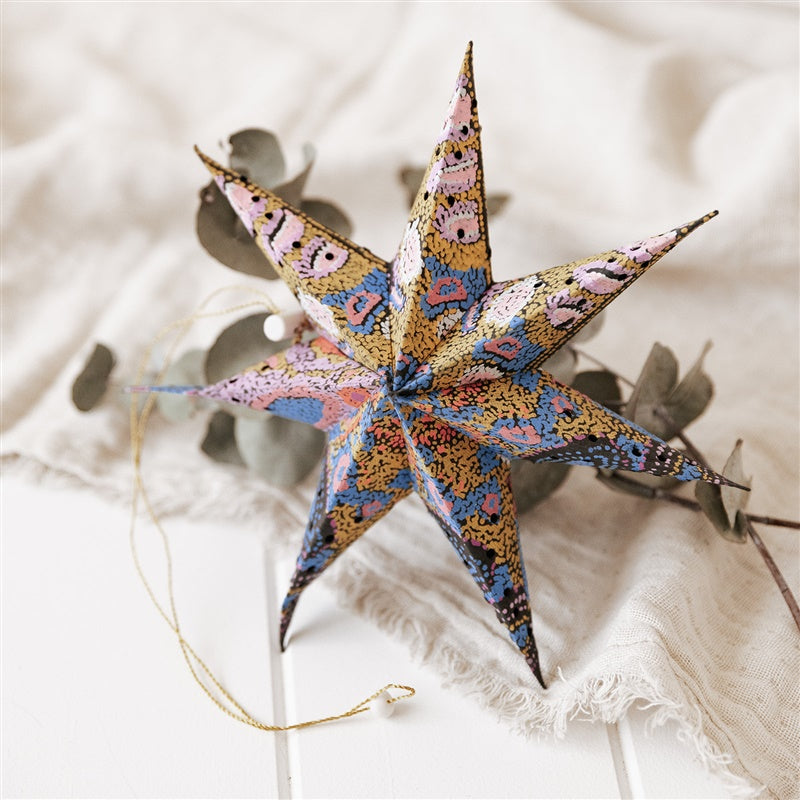 Ethical Christmas Gifts - Indigenous Art Paper Star | The Fair Trader