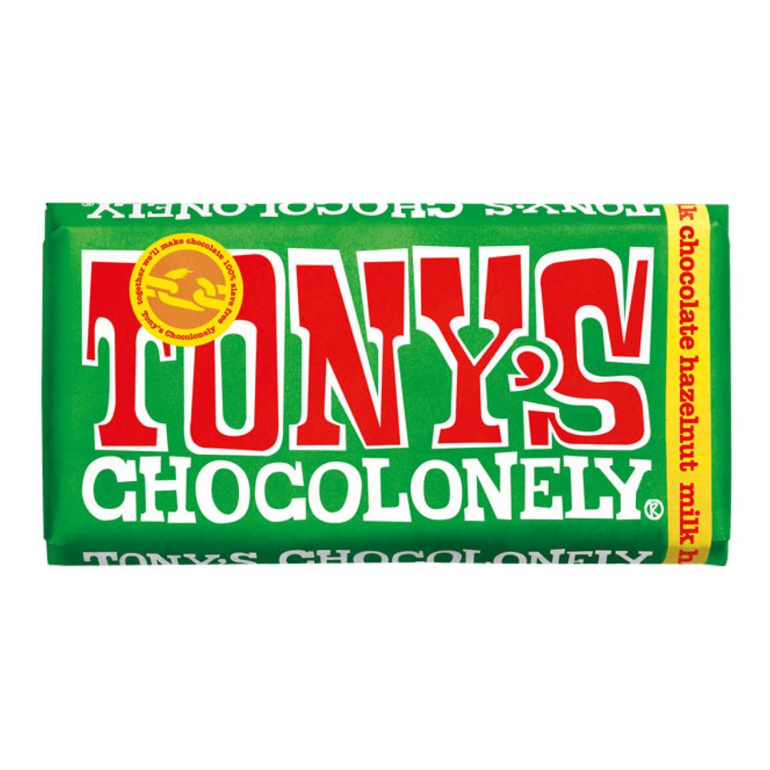 Tony&#39;s Chocolonely Milk Hazelnut Chocolate 180g