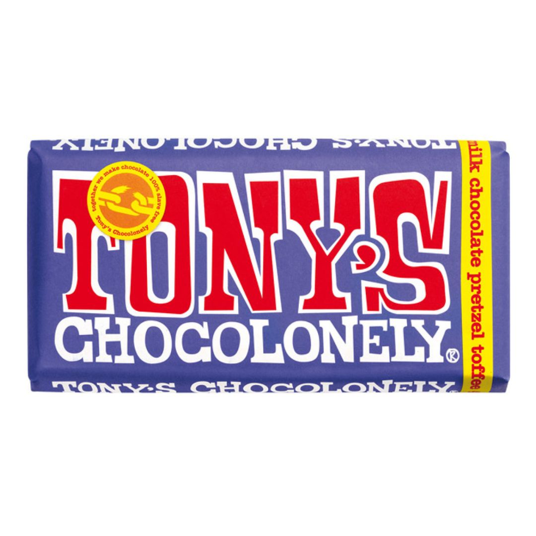 Tony&#39;s Dark Milk Pretzel Toffee Chocolate 180g